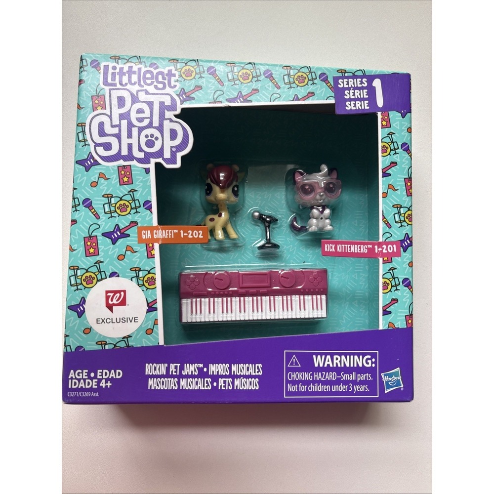 Littlest Pet Shop Rockin Pet Jams Series 1 Gia Giraffi & Kick Kittenberg New‎